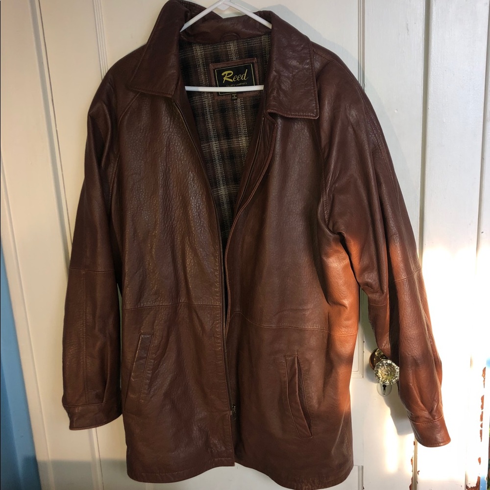 vintage brown leather jacket